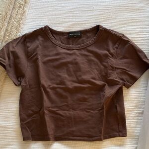 White Fox Boutique Chocolate Brown Tee